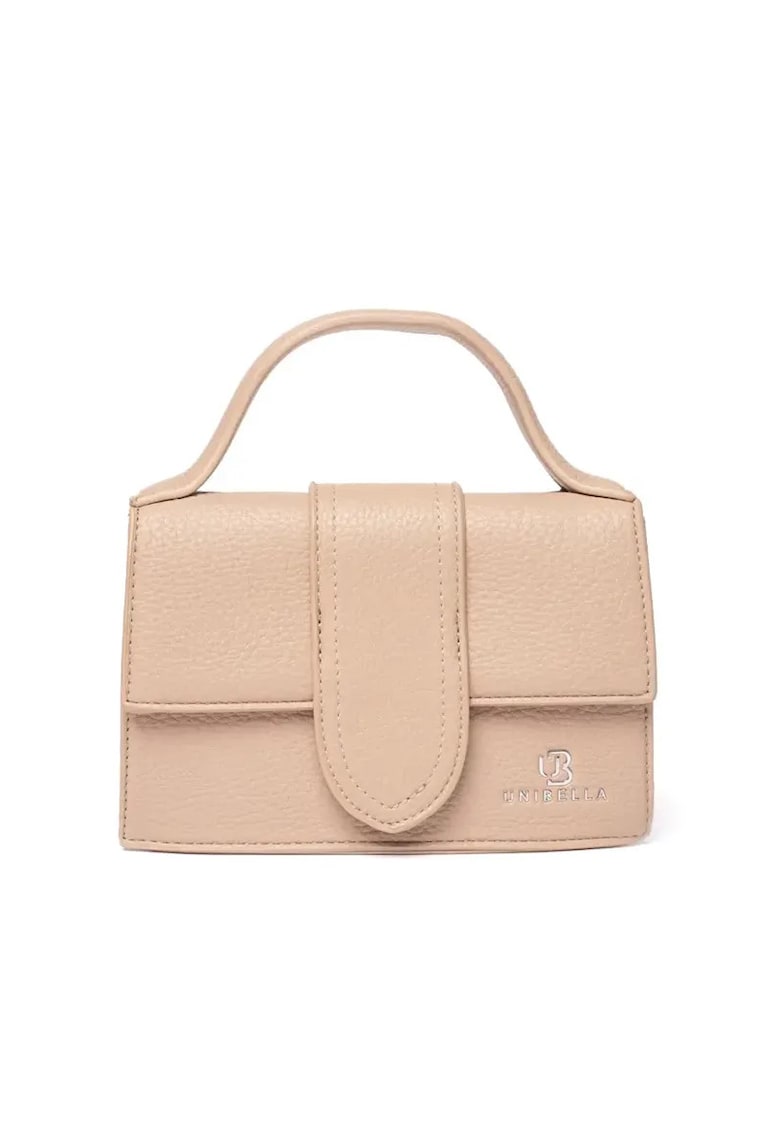 Geanta de dama roz - din piele ecologica - dimensiuni compacte - cu curea reglabila