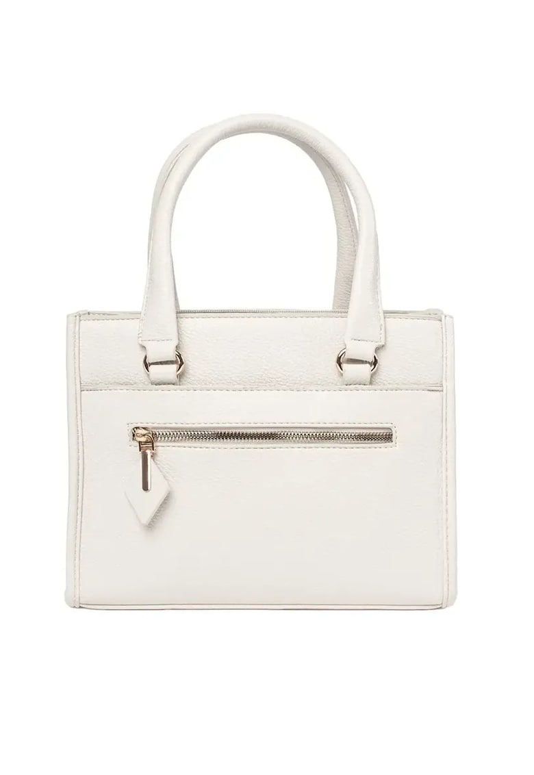 Geanta dama tip kuferek bej cu detalii aurii - dimensiuni practice