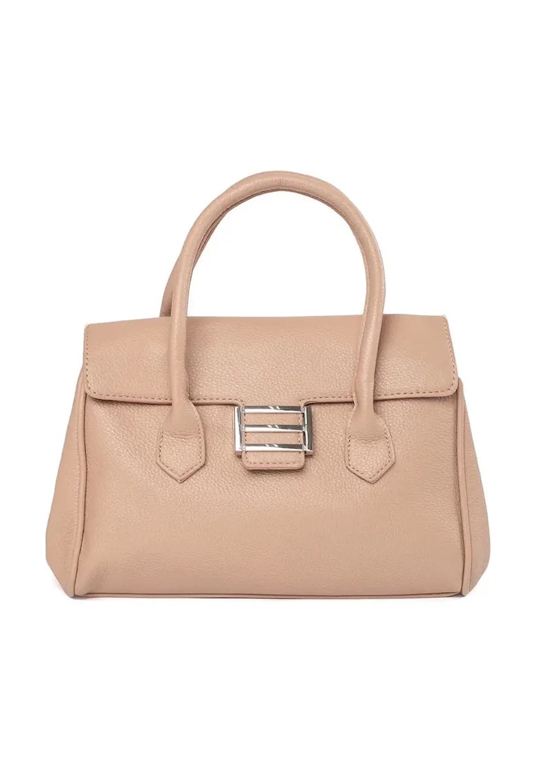 Geanta de umar bej - din piele ecologica - cu doua compartimente - model Crossbody