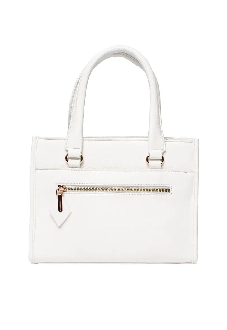 Geanta din piele ecologica cu fermoar decorativ