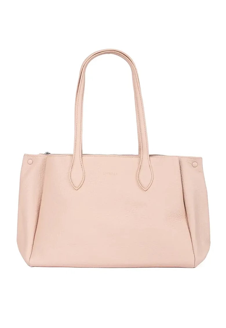 Geanta shopper roz ecologica - cu doua compartimente - dimensiuni mari