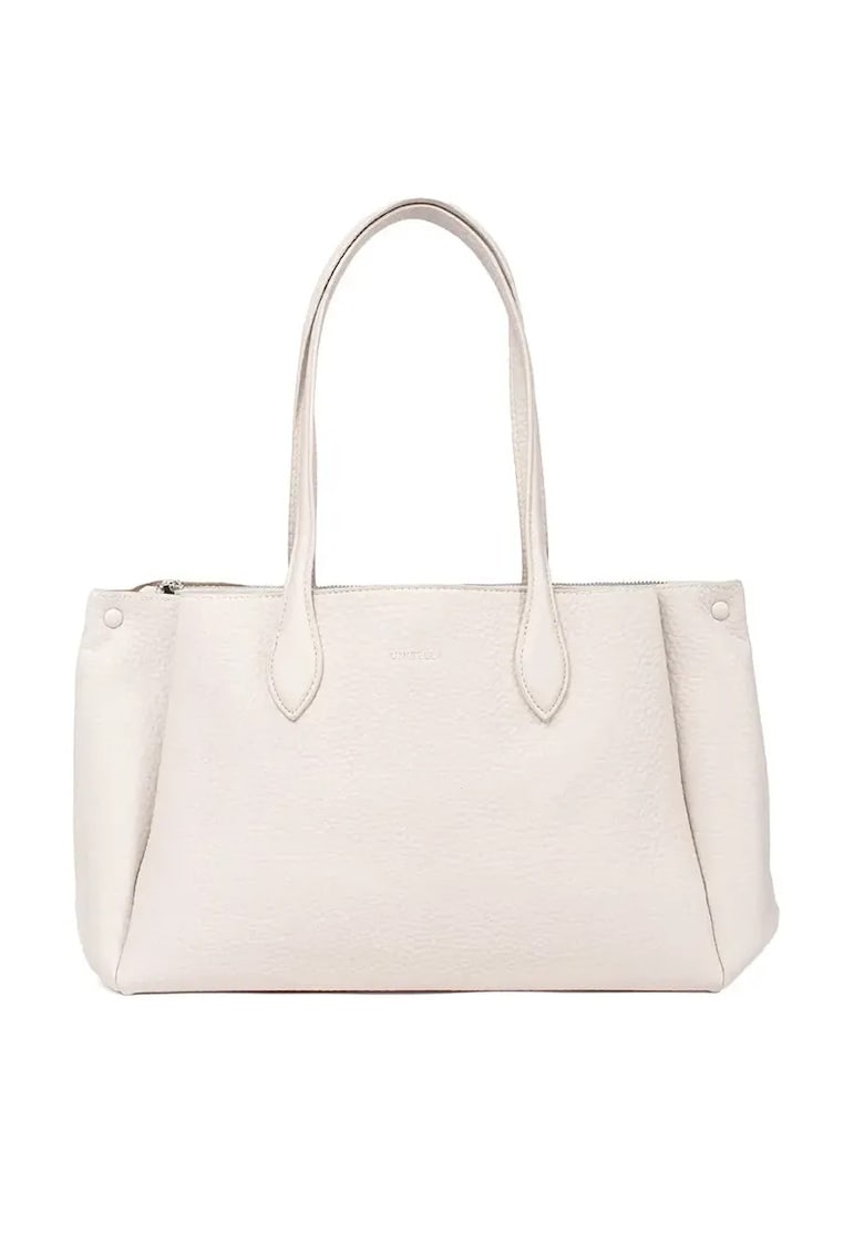 Geanta shopper roz din ecopiele - cu doua compartimente - dimensiuni mari