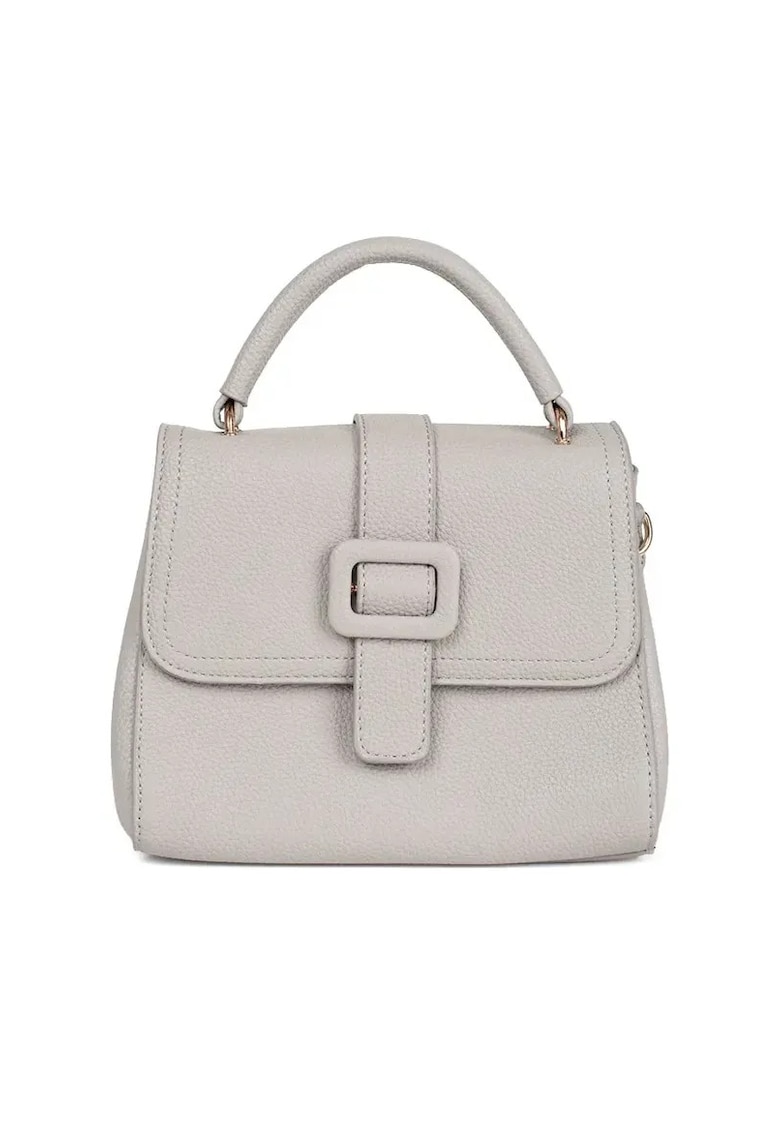 Geanta dama alba cu accente aurii - design modern - 2 compartimente - 30x20cm