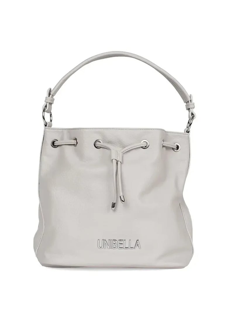 Geanta tip sac bej - din piele ecologica - cu curea reglabila - doua compartimente