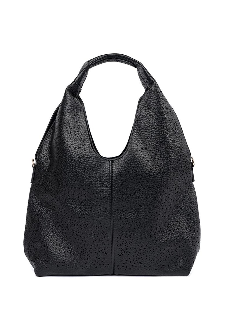 Geanta dama azurowa - neagra - din poliester - design elegant - usor de purtat