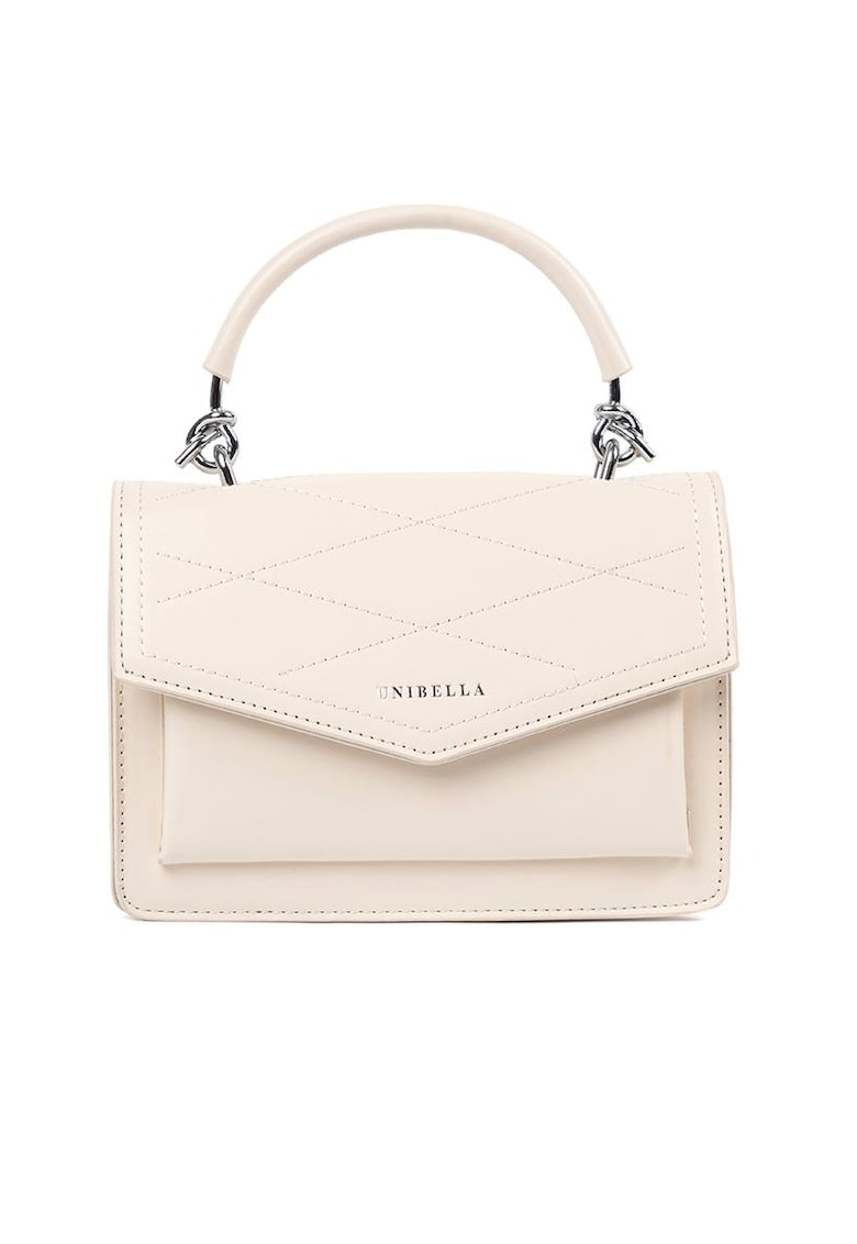 Geanta dama bej - model Crossbody - compacta - cu manere si curea ajustabila