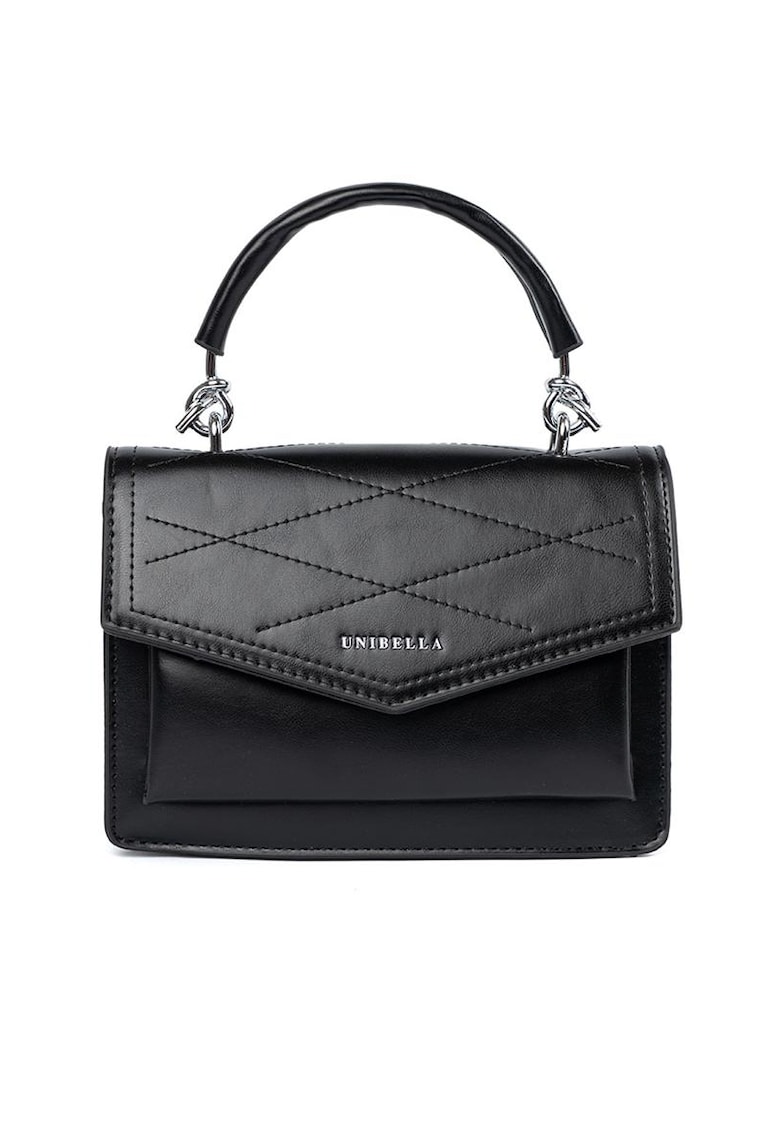 Geanta dama neagra model Crossbody - compacta - cu manere si curea ajustabila