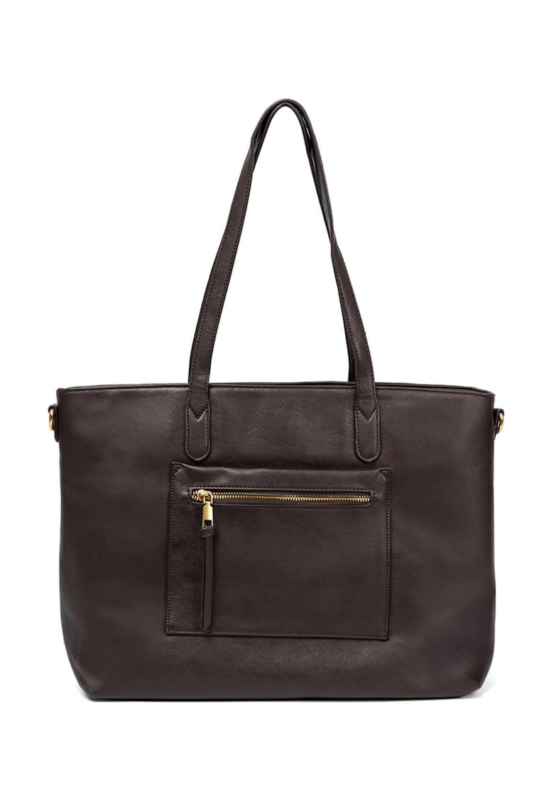 Geanta shopper din piele ecologica - cu un buzunar exterior