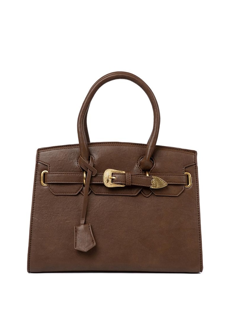 Geanta de mana din piele ecologica cu o catarama decorativa