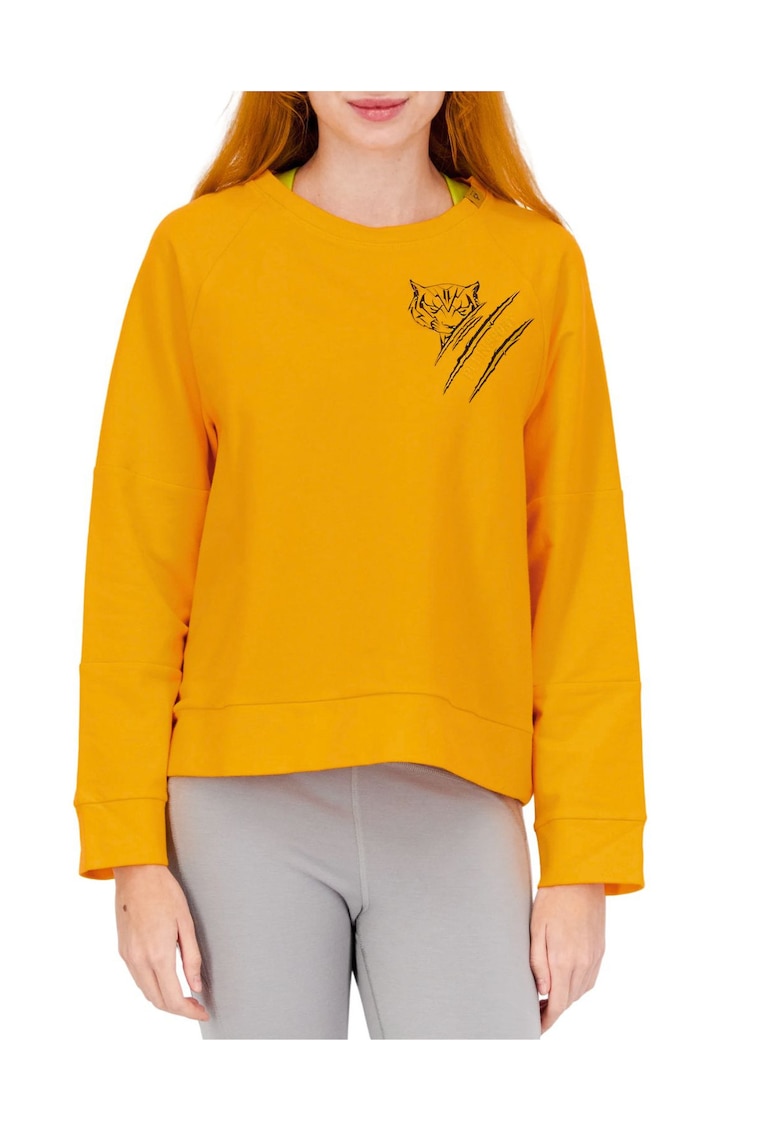 Hanorac dama oversize - bumbac/elastan - galben -