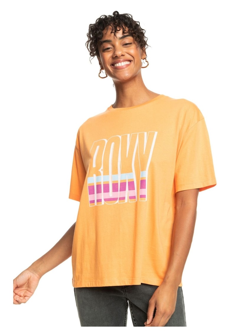 Tricou supradimensionat cu imprimeu logo -