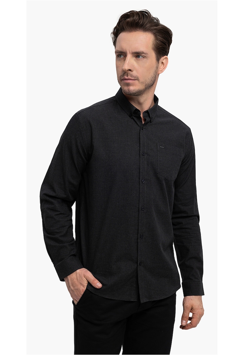 Camasa barbati din bumbac K-Beri - Slim Fit - grafit