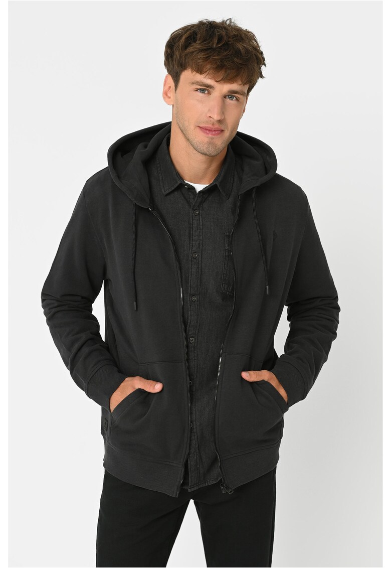 Hanorac cu gluga B-Vitar - cu fermoar - cu buzunare aplicate - Regular Fit - grafit - Gri grafit/Gri grafit