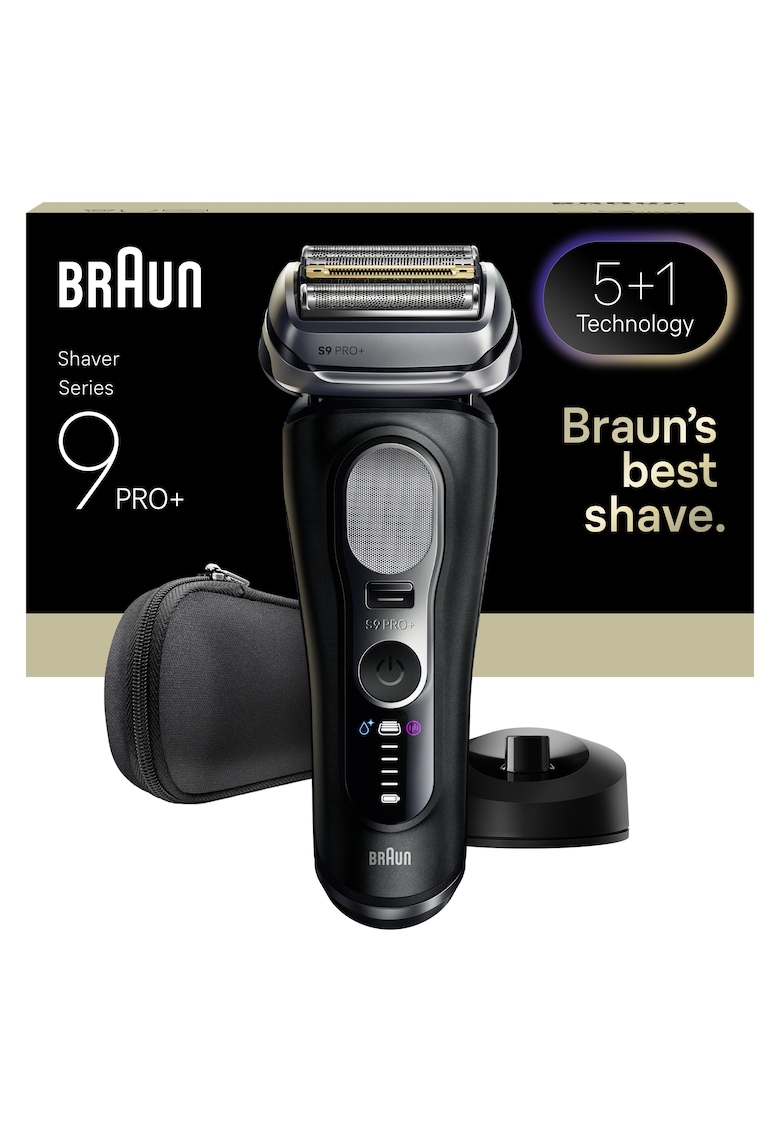 Aparat electric de ras Seria 9 PRO+ 9610S - Lame de precizie Ultra-Subtiri 5+1 - Pro Sensoadapt - Autonomie pana la 60 de minute - Suport de incarcare - Utilizare umeda/uscata - Negru