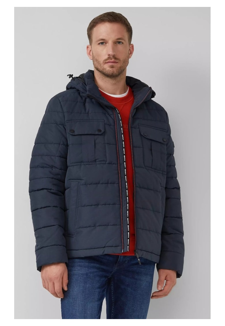 Geaca matlasata barbati cu gluga detasabila si buzunare multiple Geaca matlasata barbati cu gluga detasabila si buzunare multiple