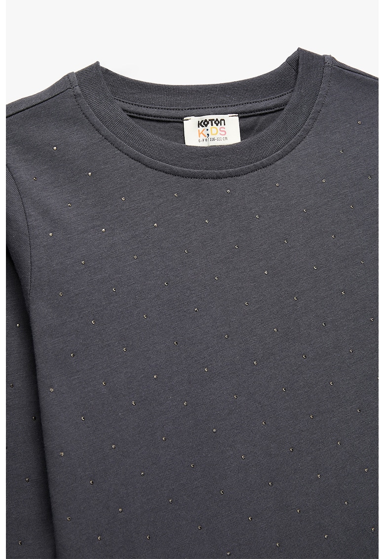 Bluza uni cu strasuri - Gri antracit