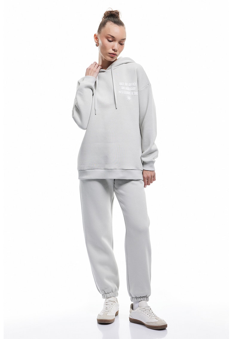 Pantaloni uni de trening cu talie ajustabila