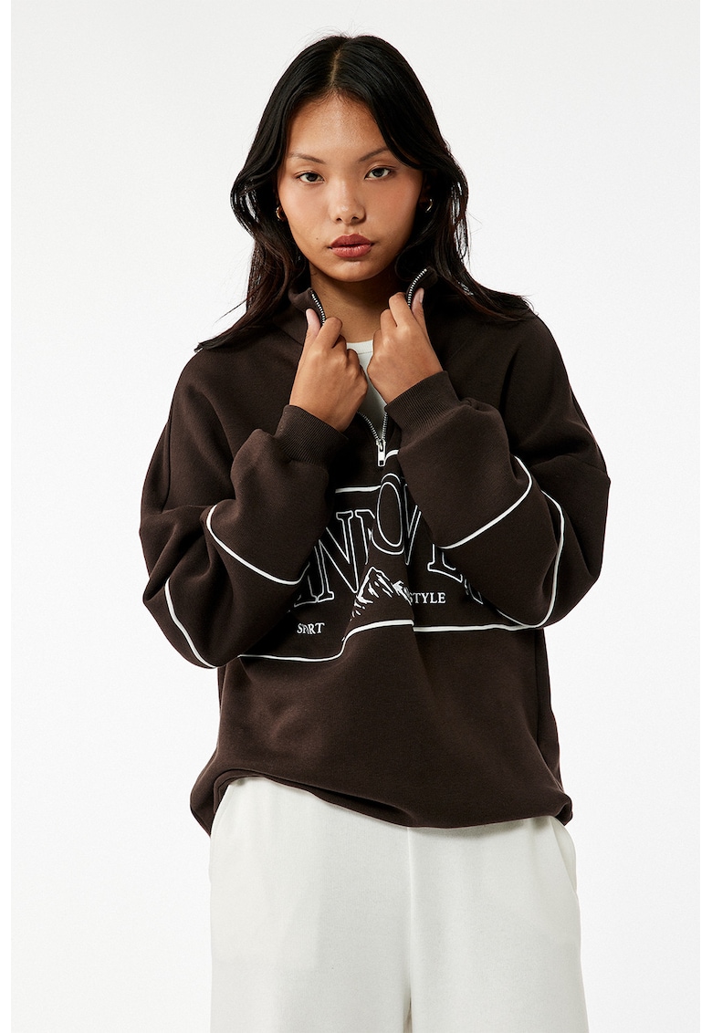 Bluza de trening lejera cu fermoar scurt