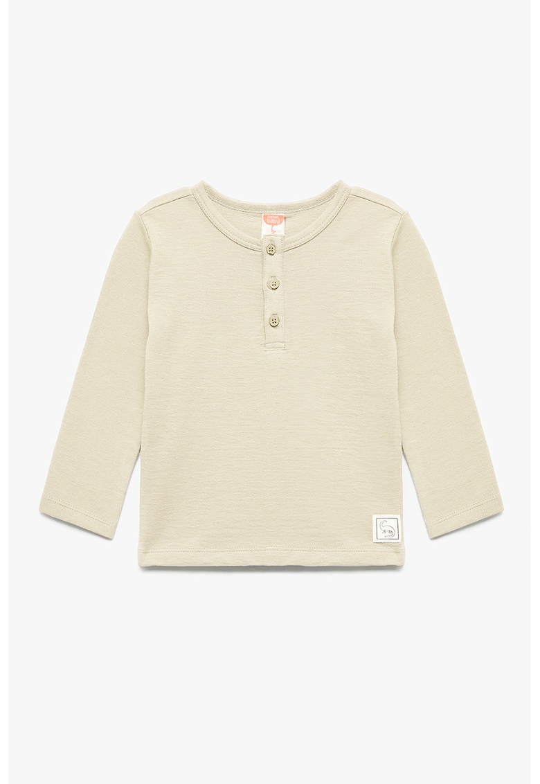 Bluza tricotata fin cu fenta cu nasturi