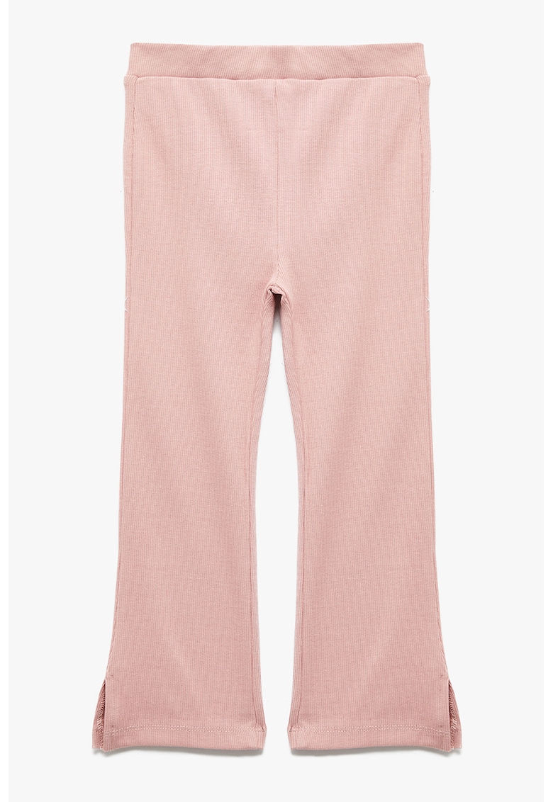 Pantaloni tricotati fin cu terminatii la slituri