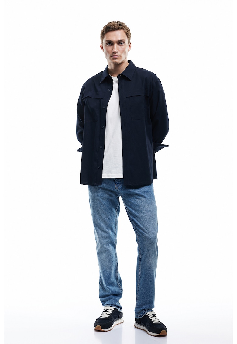 Blugi regular fit din denim - Albastru petrol
