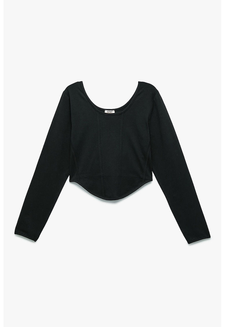 Bluza asimetrica cu decolteu rotund