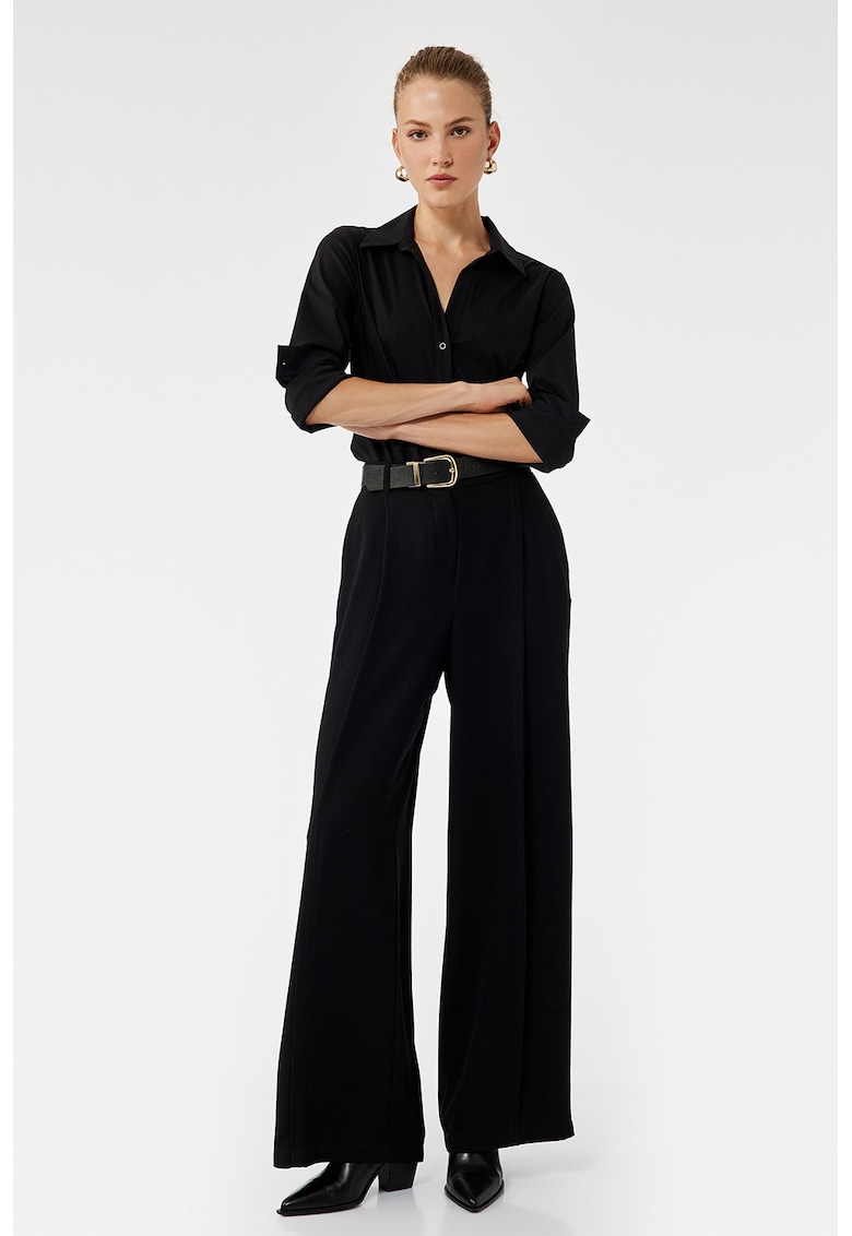 Camasa din amestec de bumbac cu model uni