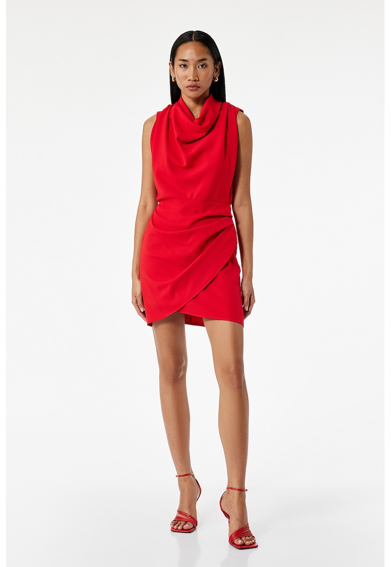 Rochie fara maneci cu decolteu drapat