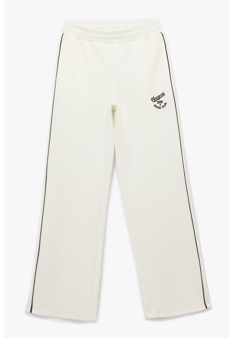 Pantaloni de trening din amestec de bumbac cu croiala ampla