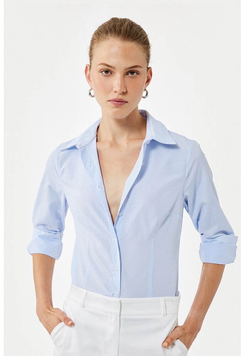 Camasa uni cu maneci lungi - Albastru lavanda