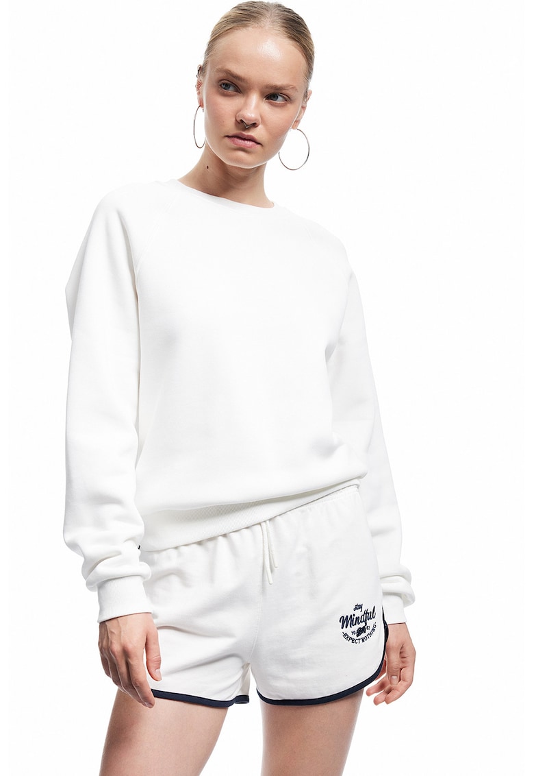 Bluza de trening uni din amestec de bumbac