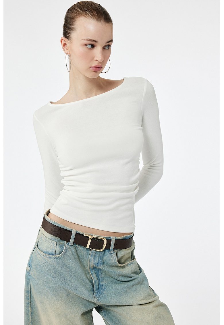 Bluza slim-fit cu fronseuri