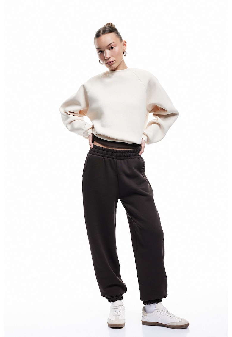 Pantaloni de trening uni relaxed-fit