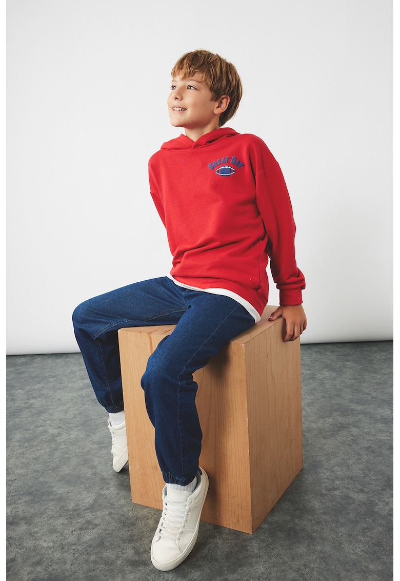 Pantaloni din amestec de bumbac cu snururi