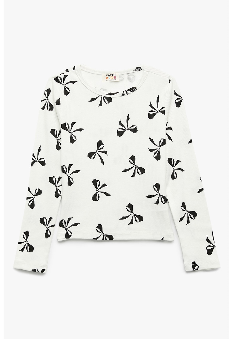 Bluza din amestec de bumbac cu model funda