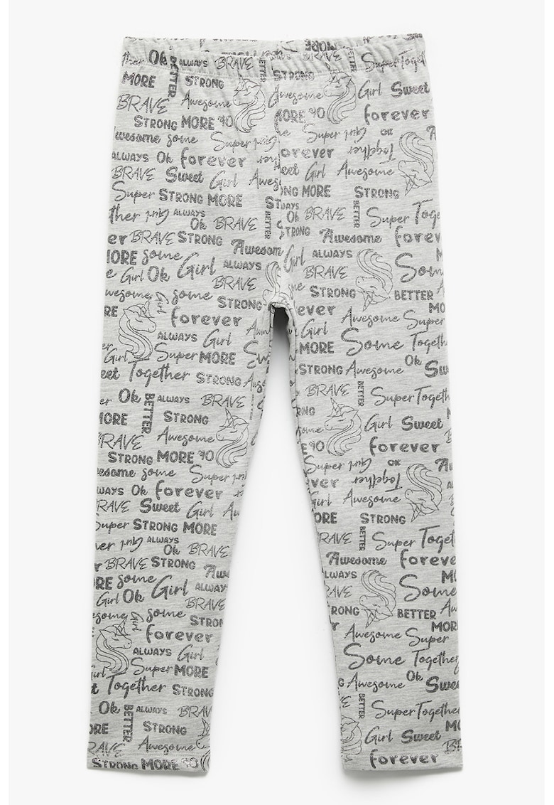 Colanti din amestec de bumbac cu imprimeu text Colanti din amestec de bumbac cu imprimeu text