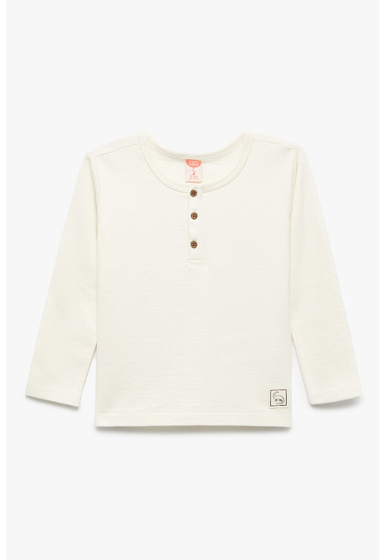 Bluza tricotata fin cu fenta cu nasturi