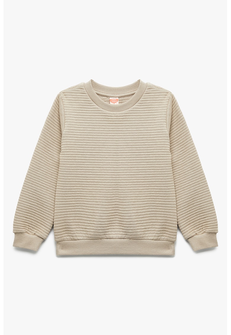 Bluza striata cu decolteu la baza gatului