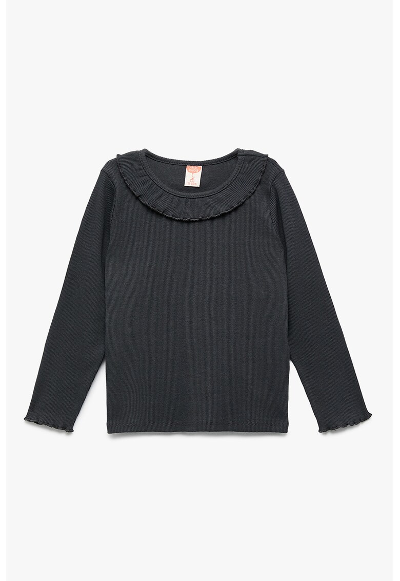 Bluza din amestec de bumbac cu garnituri cu volane