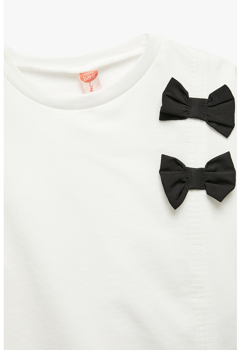 Bluza de trening din bumbac cu funda - Negru/Alb murdar