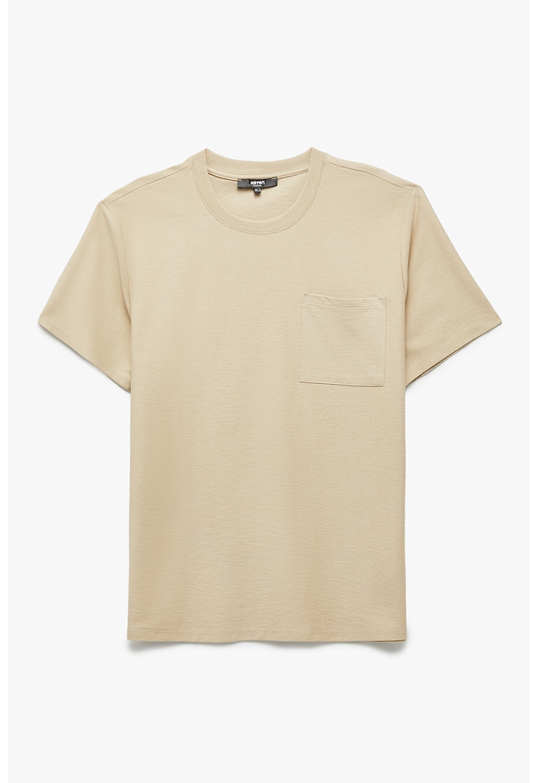Tricou de bumbac cu buzunar pe piept