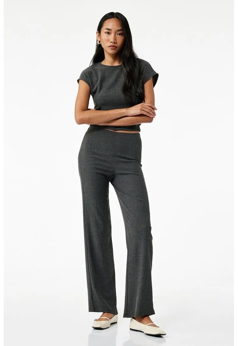 Pantaloni drepti texturati