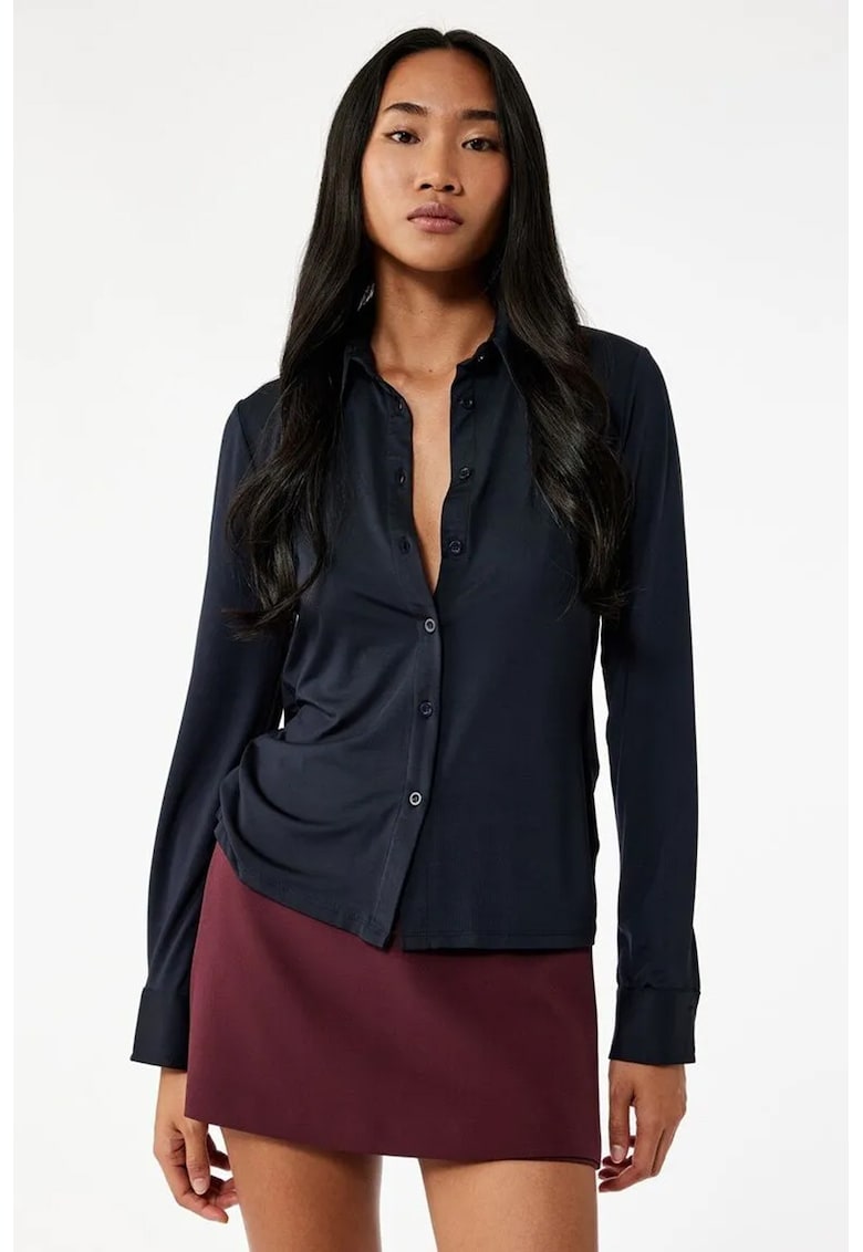 Fusta-pantalon uni cu fermoar