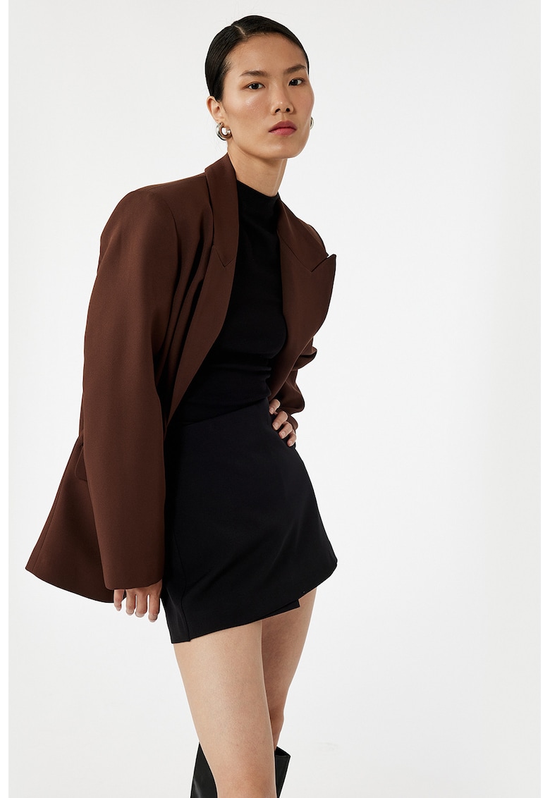 Fusta-pantalon uni cu fermoar