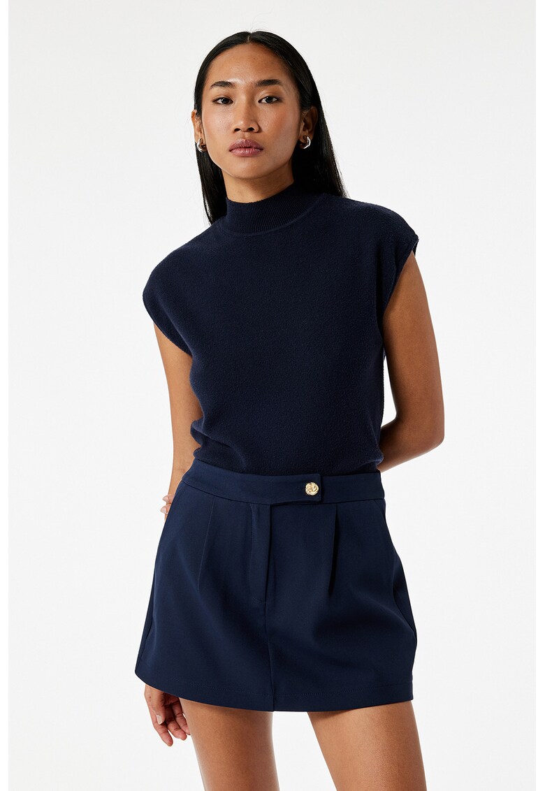 Fusta-pantalon scurta cu talie medie