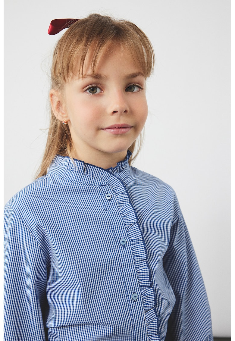 Camasa cu maneci lungi si garnituri cu volane