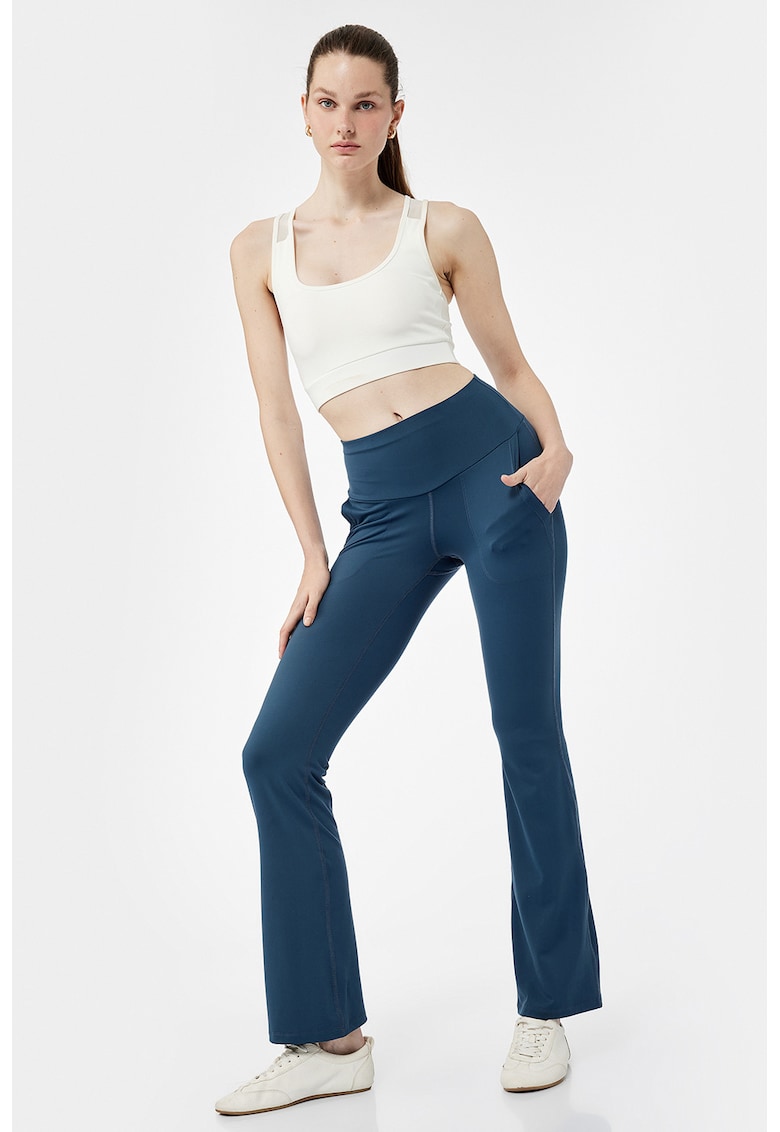 Colanti evazati cu croiala slim-fit - Albastru inchis