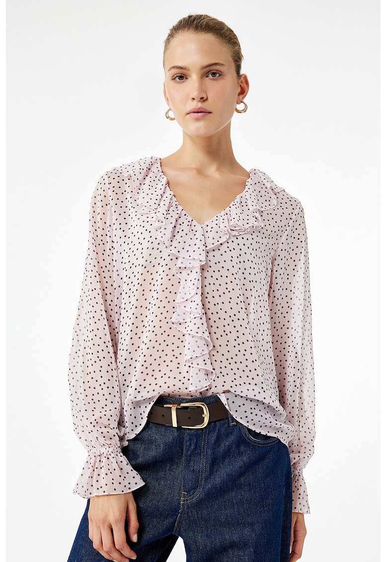 Bluza cu volane si decolteu in V