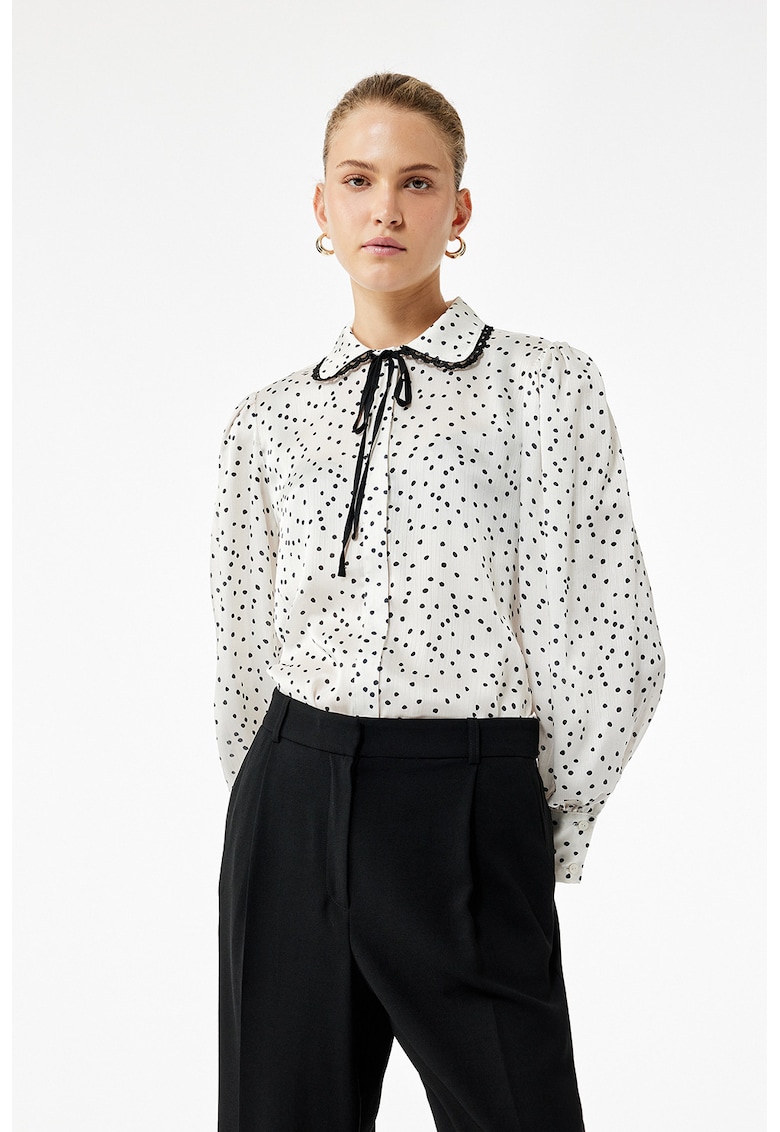 Camasa cu buline si guler Peter Pan