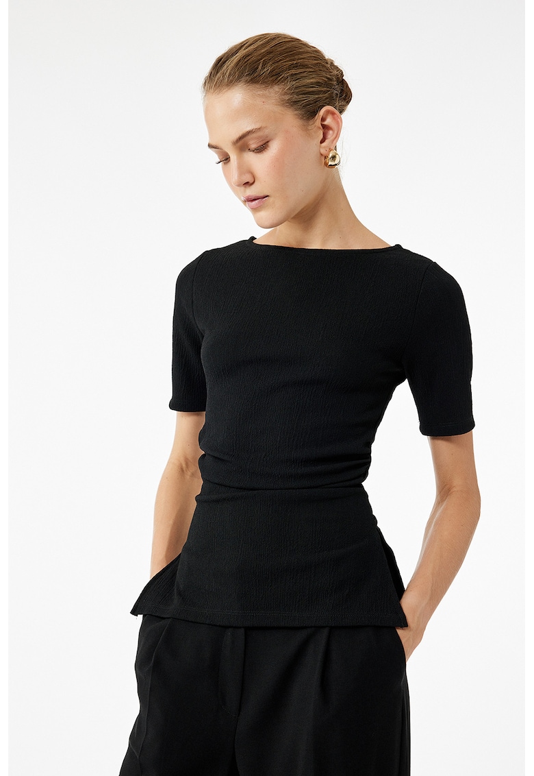 Tricou slim-fit uni - Negru